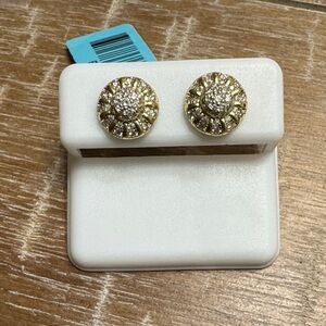 Gold and 925 Silver Stud Earrings - screw ons
